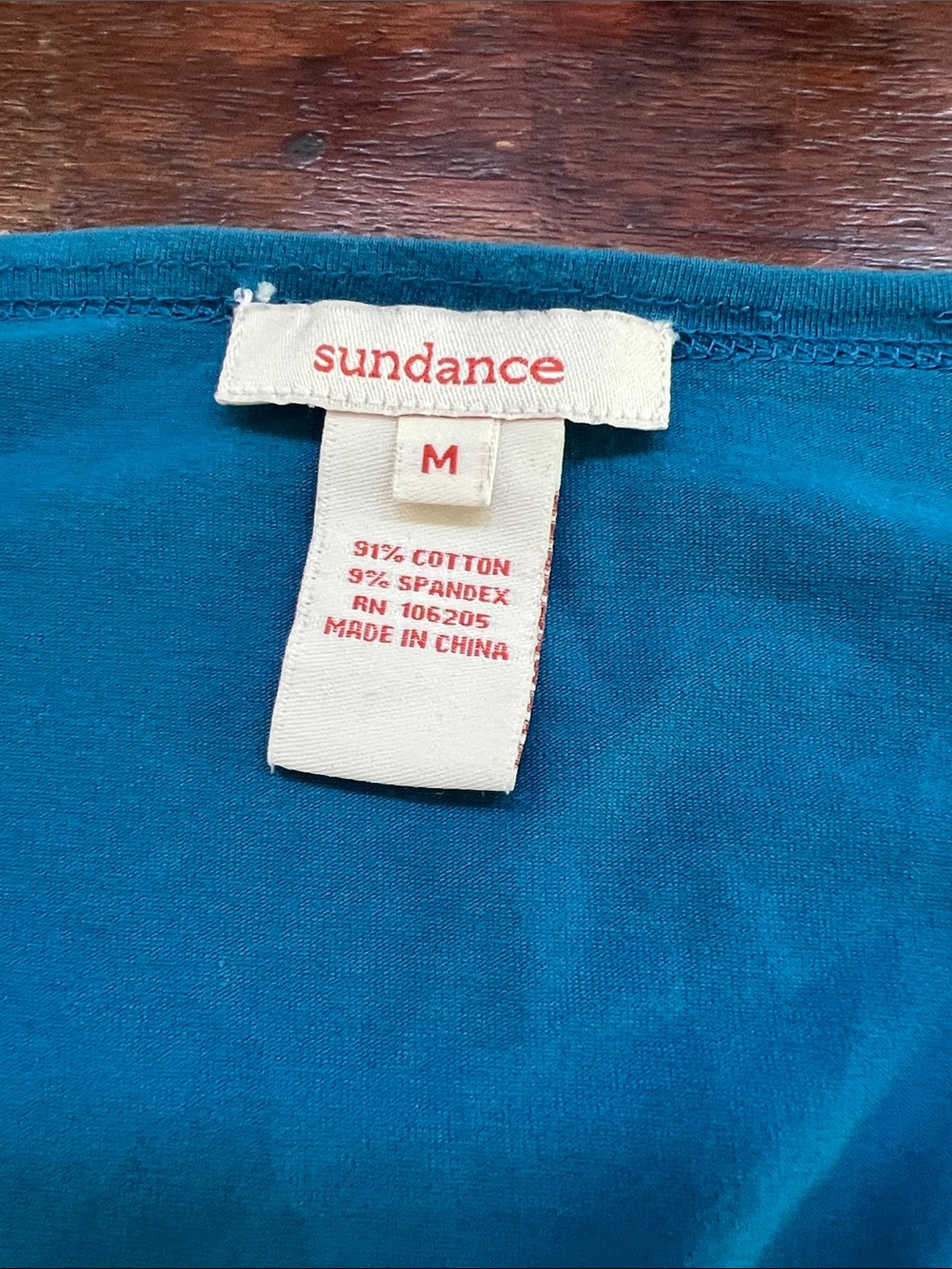 SUNDANCE Vanessa Faux Wrap Long Sleeve Tee Top Vibrant Teal/Blue Women's M - Picture 6 of 10